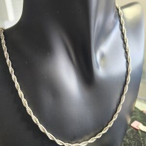 Silver Rope Chain Necklace